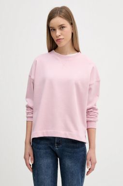 Bavlnená mikina Barbour Rosie ružová farba, s nášivkou, LOL0666