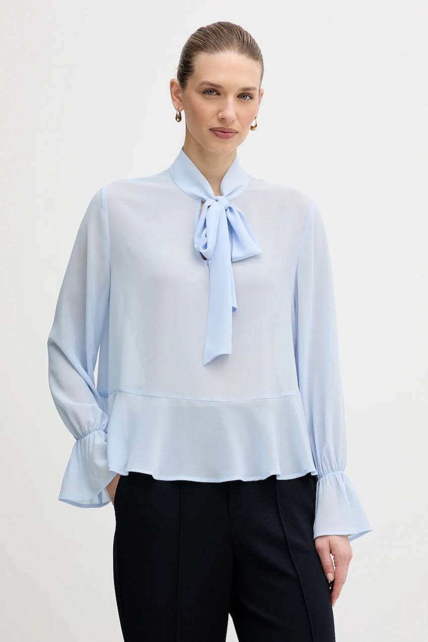 Blúzka OUI modrá farba, jednofarebná, 96068