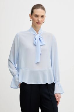 Blúzka OUI modrá farba, jednofarebná, 96068