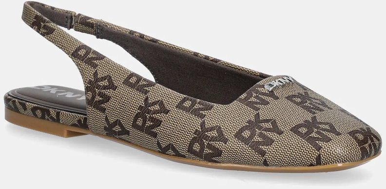 Baleríny Dkny Darrow Logo béžová farba, s otvorenou pätou, K1633495