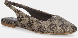 Baleríny Dkny Darrow Logo béžová farba, s otvorenou pätou, K1633495