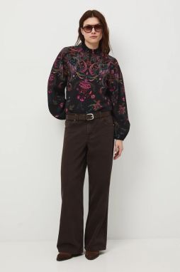 Blúzka Medicine čierna farba, vzorovaná