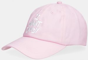 Bavlnená šiltovka Juicy Couture I Want Candy ružová farba, JCAWH126703