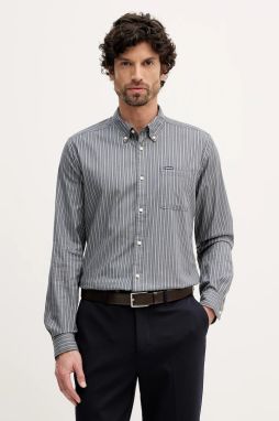 Košeľa Barbour Longfield tmavomodrá farba, regular, s golierom button-down, MSH5707