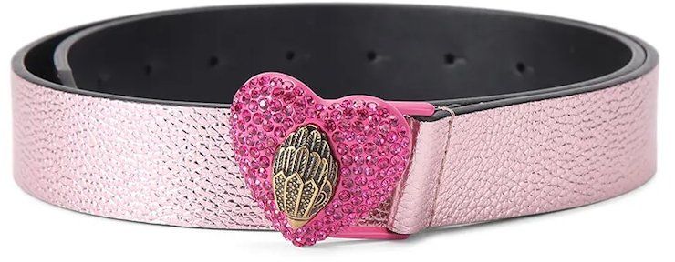 Obojstranný kožený opasok Kurt Geiger London ružová farba, 5411298109