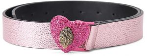 Obojstranný kožený opasok Kurt Geiger London ružová farba, 5411298109