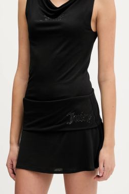 Sukňa Juicy Couture čierna farba, mini, áčkový strih, JCWGS126303