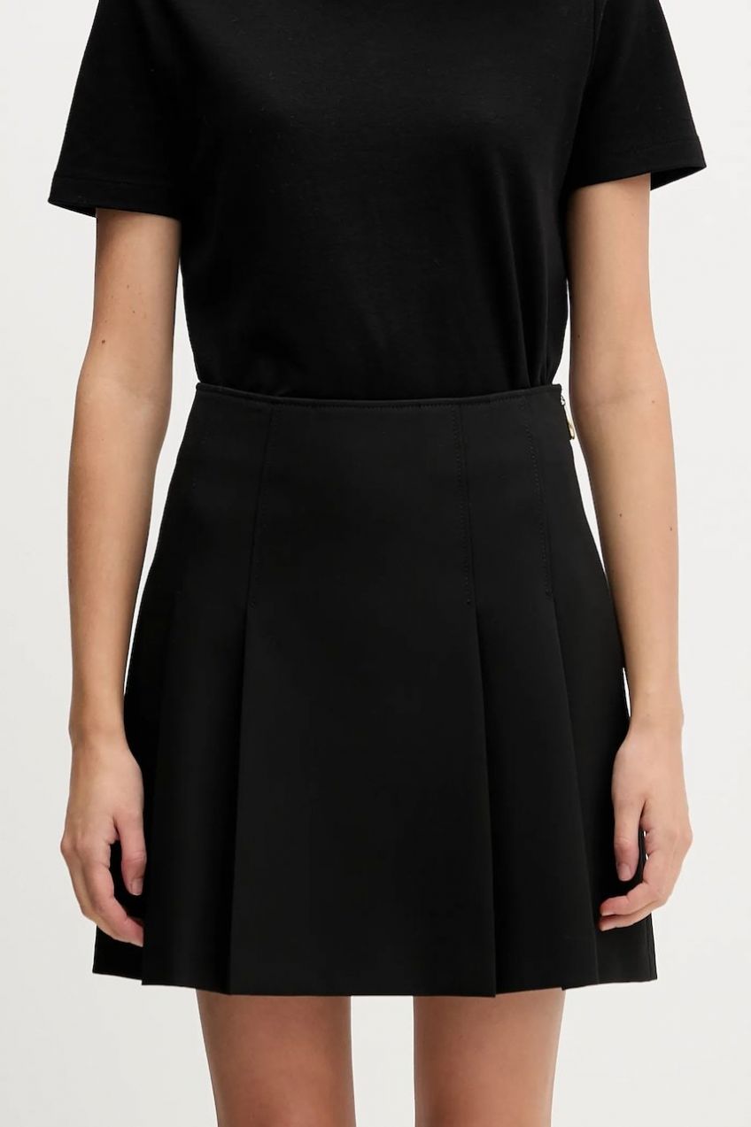 Sukňa HUGO Roballo čierna farba, mini, áčkový strih, 50555984