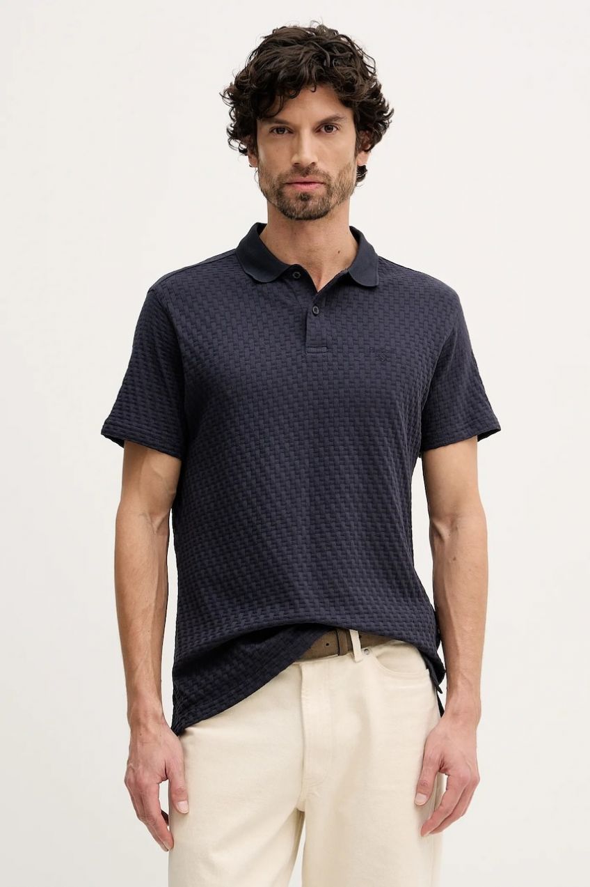 Bavlnené polo tričko Barbour Westerdale tmavomodrá farba, jednofarebné, MML1522