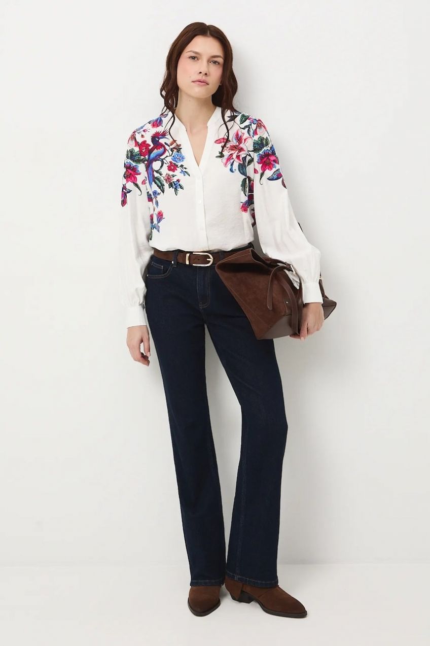 Blúzka Medicine béžová farba, vzorovaná