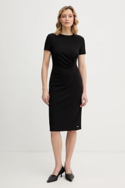Šaty Calvin Klein čierna farba, mini, priliehavé, LV044E048G