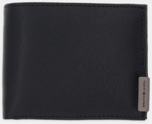 Kožená peňaženka Tommy Hilfiger čierna farba, AM0AM13963