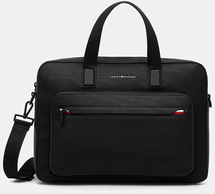 Taška Tommy Hilfiger čierna farba, AM0AM13991