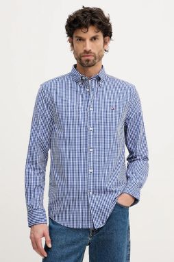 Bavlnená košeľa Tommy Hilfiger modrá farba, regular, s golierom button-down, MW0MW41713