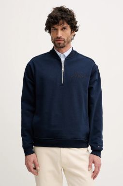 Bavlnená mikina Tommy Hilfiger tmavomodrá farba, jednofarebná, MW0MW41432