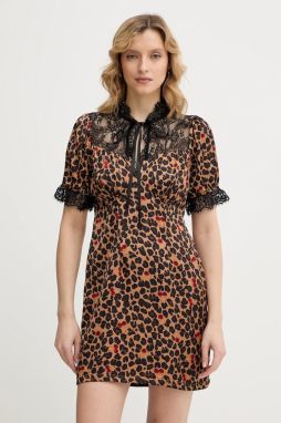 Šaty Never Fully Dressed Cherry Mini Lyla hnedá farba, mini, rovný strih, NFDDR3246