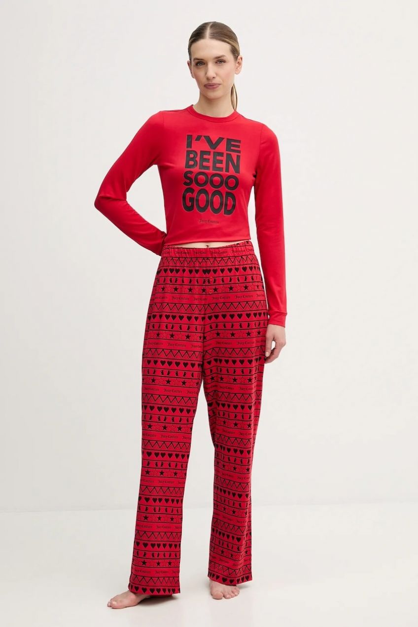 Pyžamo Juicy Couture dámske, červená farba, JCYPJ126851