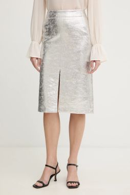 Sukňa OUI strieborná farba, mini, rovný strih, 96027