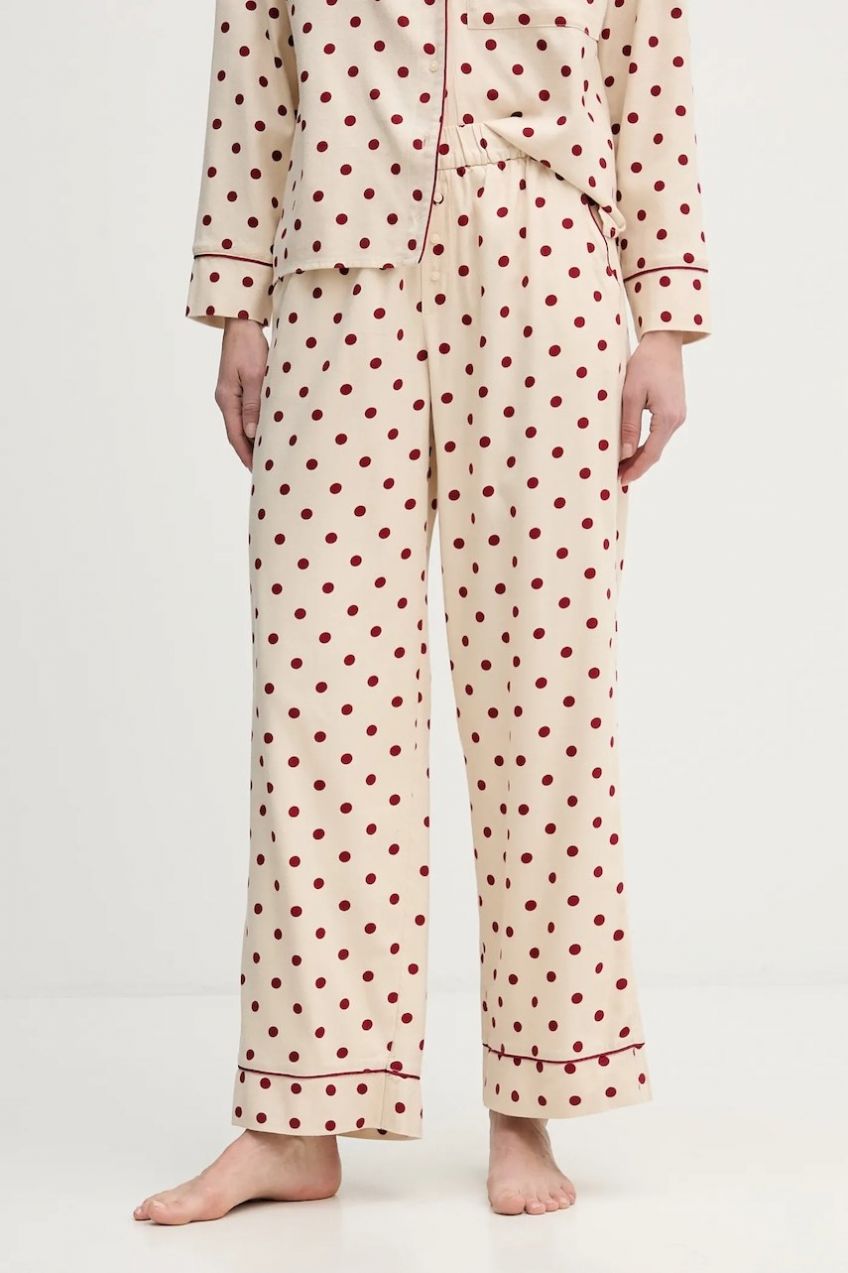 Pyžamové nohavice Abercrombie & Fitch béžová farba, KI146-5134-606