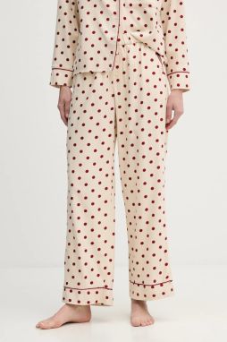 Pyžamové nohavice Abercrombie & Fitch béžová farba, KI146-5134-606