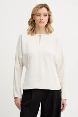 Blúzka Calvin Klein béžová farba, jednofarebná, LV044D176G