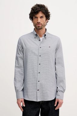 Bavlnená košeľa Tommy Hilfiger tmavomodrá farba, regular, s golierom button-down, MW0MW41700