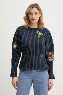 Mikina Never Fully Dressed Barrel tmavomodrá farba, s potlačou, NFDTO2060