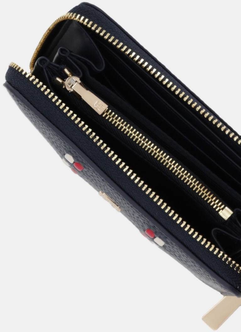 Peňaženka Tommy Hilfiger dámska, tmavomodrá farba, AW0AW18132