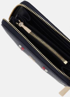 Peňaženka Tommy Hilfiger dámska, tmavomodrá farba, AW0AW18132