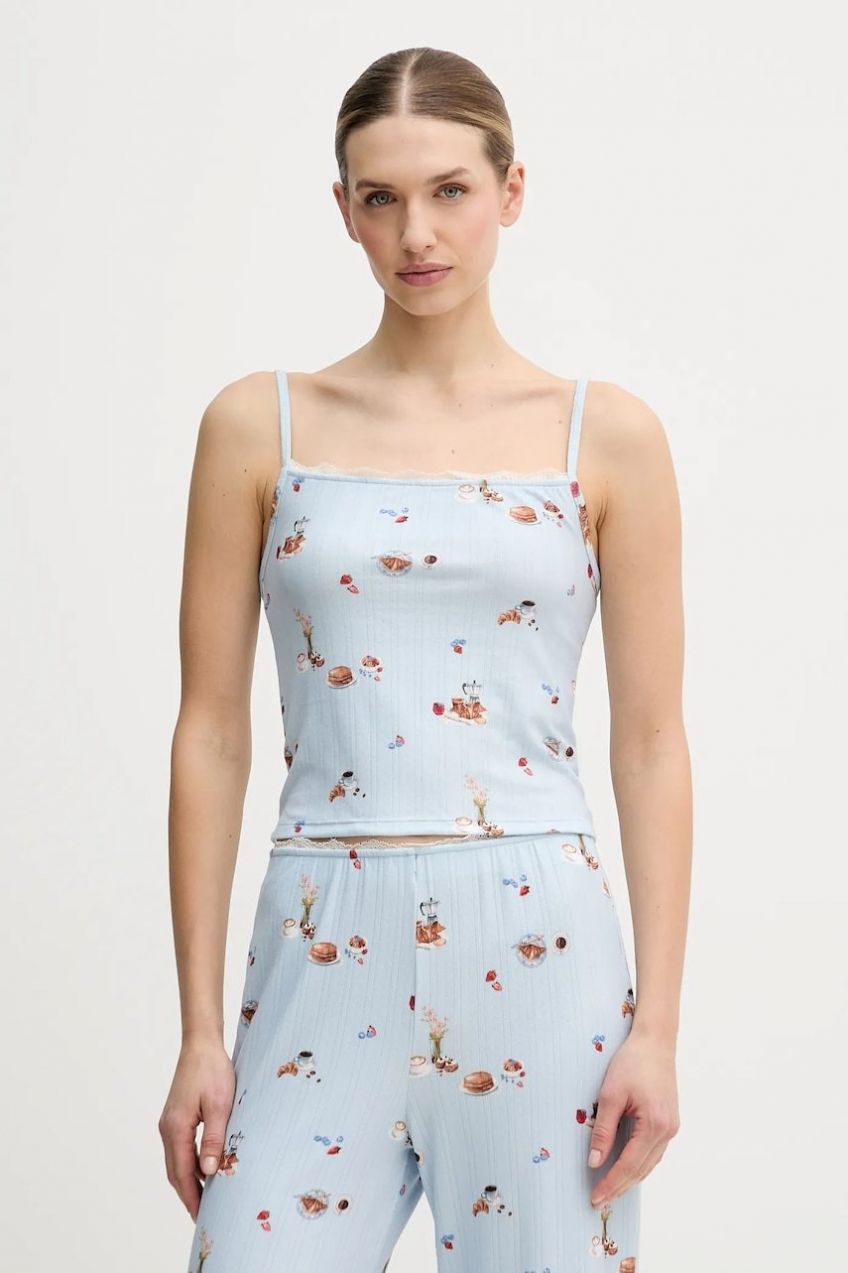 Pyžamový top Abercrombie & Fitch modrá farba, KI146-5104-111