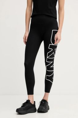 Legíny Dkny čierna farba, s potlačou, DP4P3453