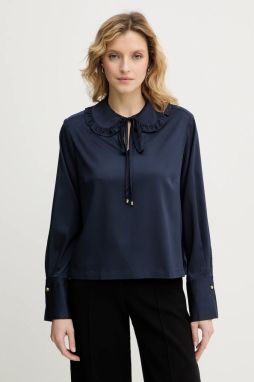 Blúzka Barbour Evie tmavomodrá farba, jednofarebná, LSH1725