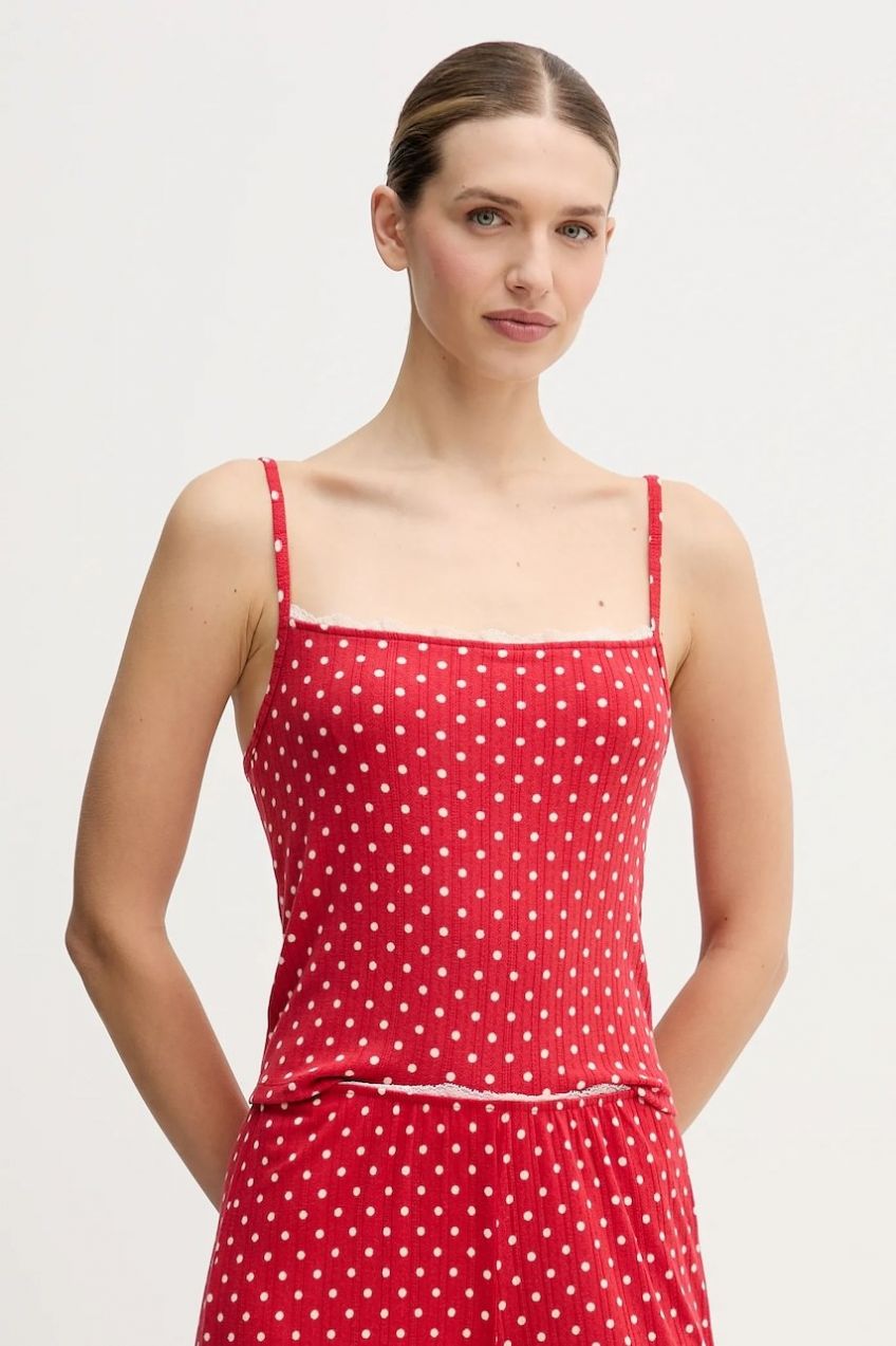 Pyžamový top Abercrombie & Fitch červená farba, KI146-5103-500