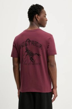 Bavlnené tričko ZADIG&VOLTAIRE pánske, bordová farba, s potlačou, JMTS01741