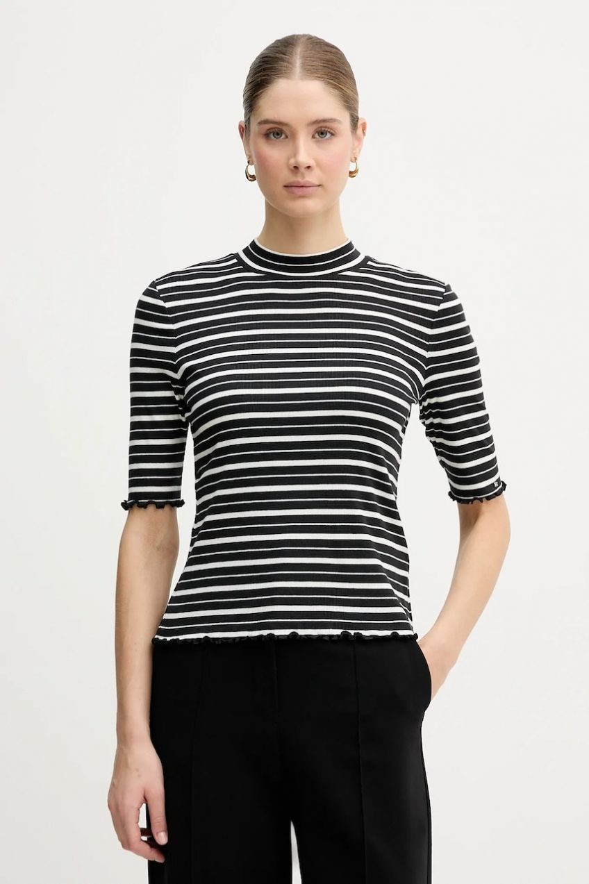 Tričko Tommy Hilfiger dámske, čierna farba, WW0WW47815