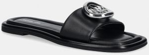 Kožené šľapky MICHAEL Michael Kors Milan Slide čierna farba, 40R6MLFS1L.001
