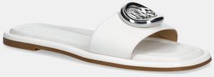 Kožené šľapky MICHAEL Michael Kors Milan Slide biela farba, 40R6MLFS1L.085
