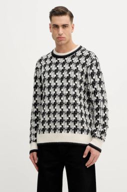 Sveter s prímesou vlny Tommy Hilfiger čierna farba, hrejivý, MW0MW41815