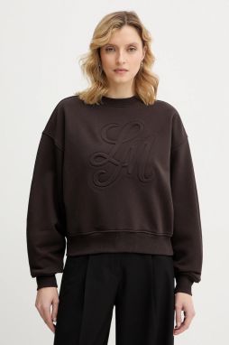 Mikina La Mania CREMA hnedá farba, jednofarebná, CREMA