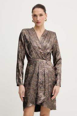 Šaty Morgan hnedá farba, mini, áčkový strih, RIBIL.F