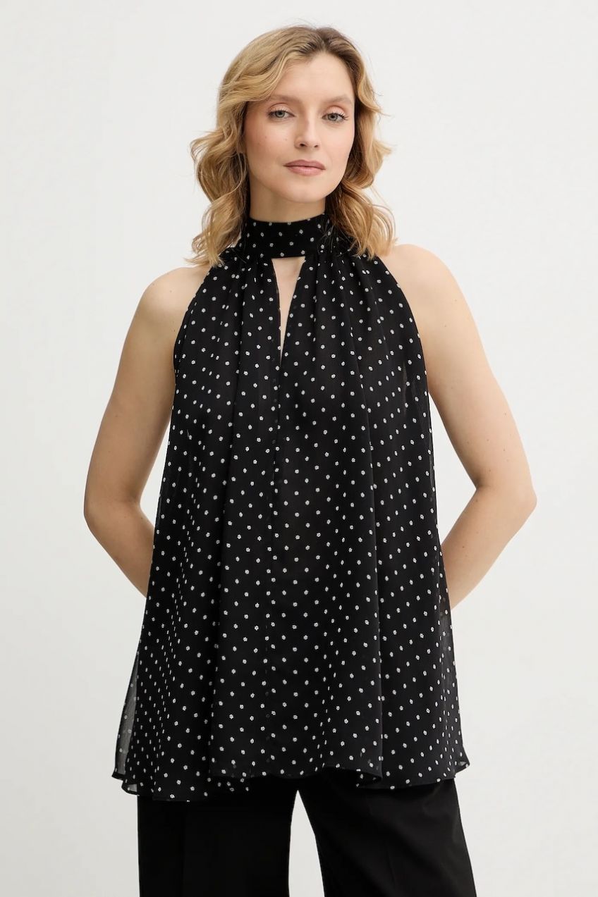 Blúzka Rotate čierna farba, vzorovaná, 115238000