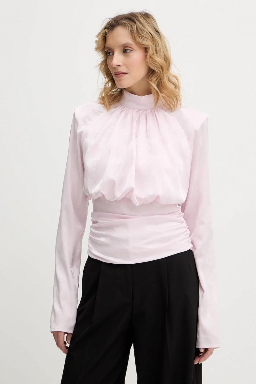 Blúzka Rotate fialová farba, s nášivkou, 1160661809