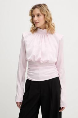 Blúzka Rotate fialová farba, s nášivkou, 1160661809