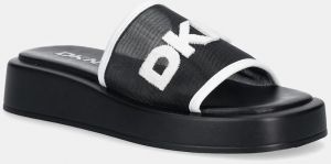 Šľapky Dkny Orion Logo Mesh čierna farba, na platforme, K1643577