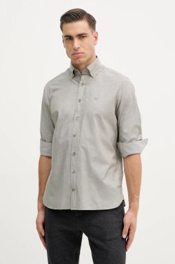 Bavlnená košeľa Hackett London zelená farba, regular, s golierom button-down, HM3010548