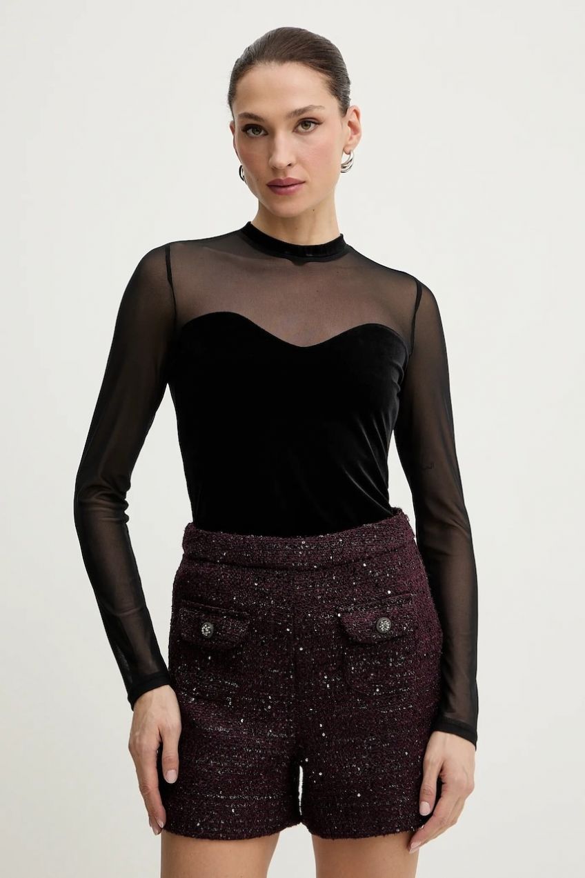 Blúzka Morgan čierna farba, jednofarebná, TAMMY