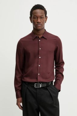 Košeľa ZADIG&VOLTAIRE bordová farba, regular, s klasickým golierom, WMSH01333
