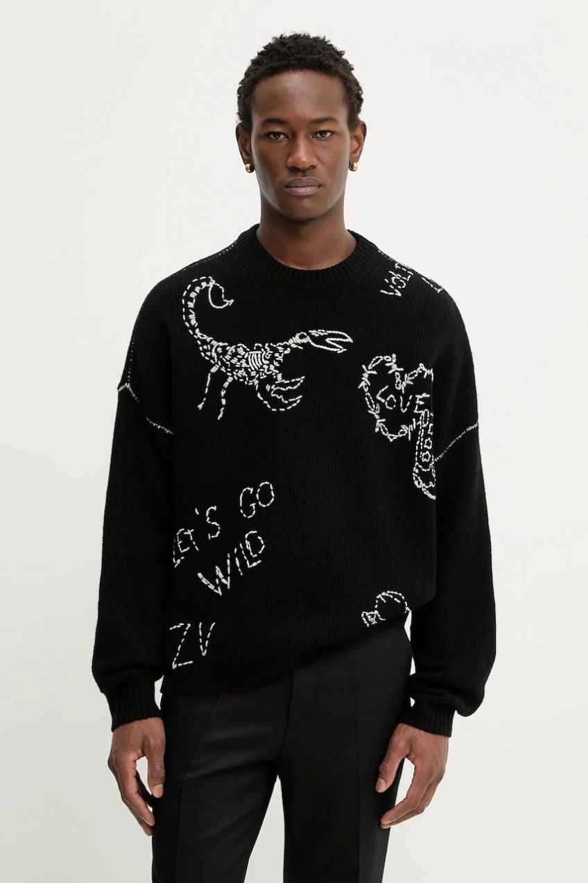 Vlnený sveter ZADIG&VOLTAIRE čierna farba, KMSW01790