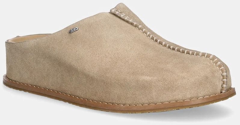 Semišové šľapky MICHAEL Michael Kors Hensley Mule béžová farba, na platforme, 40R6HLFP1S.156