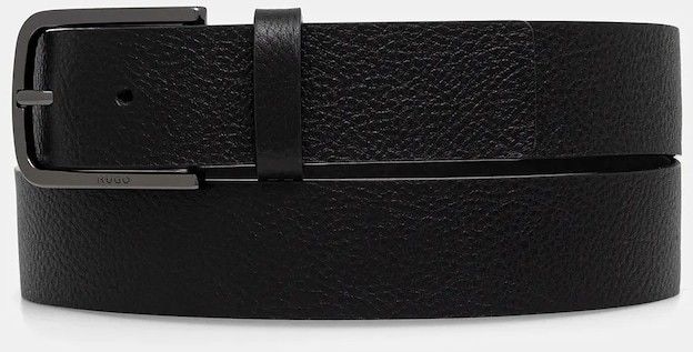 Kožený opasok HUGO Gurth-Gr_Sz35 čierna farba, 50548352